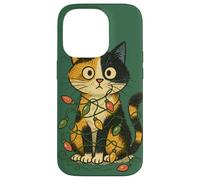 Calico - Luci natalizie aggrovigliate a forma di gatto Custodia per iPhone 14 Pro