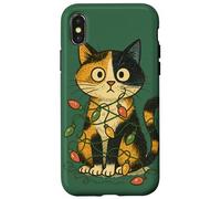 Calico - Luci natalizie aggrovigliate a forma di gatto Custodia per iPhone X/XS