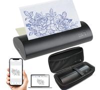 Calicon Stampante per stencil wireless per tatuaggi, con 10 fogli di carta di trasferimento, fotocopiatrice termica portatile, kit per stampante ricaricabile, compatibile con smartphone e PC (con