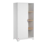 Calicosy - Armadio a 1 anta con 2 ripiani e armadi regolabili in altezza con 3 ripiani aperti - Gambe in rovere - Made in Europe - 88,5 x P52 x 179,5 cm