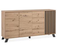 Calicosy DEINE TANTE EMMA 003408 Medan 51C - Cassettiera in legno di quercia Artisan Nb/antracite, ca. 160 x 85 x 40 cm