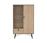 Calicosy Joyce - Vetrina a 2 ante con 1 vetrata e 1 cassetto H161,8 cm