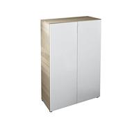 Scarpiera 2 Ante 6 Ripiani 72x36x103 In Legno Rovere Bianco Armadio Portascarpe