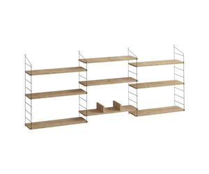Calicosy Mensole sospese a Muro 9 Ripiani Decoro Quercia L216 cm - LABA