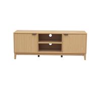 Calicosy - Mobile TV a 2 nicchie e 2 ante con facciate ad effetto onda - Pannelli di particelle - Design Organico - Mobili Soggiorno - L140 x P40 x H52 cm - Collezione Bologna