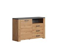 CALICOSY Petit Buffet 1 Porte 3 Tiroirs et 1 Niche L127 cm - Follow