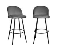 Calicosy Set di 2 sgabelli da bar in velluto, larghezza 52 cm - HOUNDI