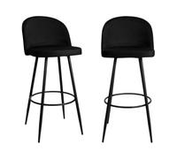 Calicosy Set di 2 sgabelli da bar in velluto, larghezza 52 cm - HOUNDI