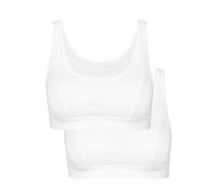 CALIDA Benefit Women Reggiseno Sportivo, Oscurante, Bianco, 36-38 (Pacco da 2) Donna