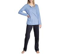 Calida Night Lovers Set di Pigiama, Lapis Blu Scuro, XXS Donna