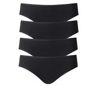 Calida Donna Slip, 4er Pacco - Benefit Donne, Jersey, Bianco e Nero NERO XS (3