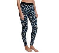 CALIDA Elastic Trend Leggings da Donna, con Ampia Fascia Morbida, Leggings da Yoga, a Vita Alta, Naturalmente Traspiranti e Morbidi, in Jersey di qualità, Nero con Stampe, 42W