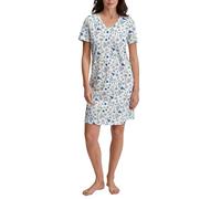 CALIDA Flower Nights Maglia Lunga da Notte, Riviera Blue, reguläre Passform Donna