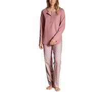 CALIDA Lovely Nights - Pigiama Lungo da Donna, in 100% Cotone Biologico, con Elastico in Vita, Rose Bud, 36-38
