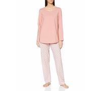 CALIDA Lovely Nights - Pigiama Lungo da Donna, in 100% Cotone Biologico, con Elastico in Vita, Rose Bud, 44-46