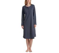 CALIDA Midnight Dreams - Camicia da notte da donna, 110 cm, 100% cotone spesso, Peacoat Blue, 42-44