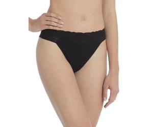 Calida - Mutandina donna in 100% cotone mercerizzato, 2/XS, NERO