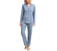 CALIDA Night Lovers Set di Pigiama Donna | Pigiama con bottoni in 100% cotone di alta qualità, con elastico in vita rivestito in tessuto