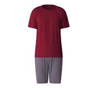 CALIDA Pigiama corto blu scuro / rosso carminio / bianco, Taglia M