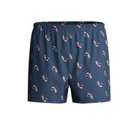 Calida Prints - Boxer da Uomo, in 100% Cotone, Senza Intervento, Blu retrò, 62