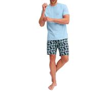 CALIDA Relax Imprint 2 Set di Pigiama, Blu Atlantico, 56 Uomo