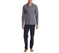 CALIDA Relax Imprint - Pigiama da Uomo con Bottoni in 100% Cotone, Pantaloni con Elastico in Vita, Rosso - Mars Red, 56
