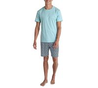 CALIDA Relax Streamline - Pigiama Corto da Uomo, 100% Cotone, Aquamarine, 60