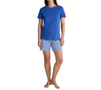 CALIDA Shell Nights Pigiama corto da donna, morbido qualità, elastico in vita, vestibilità ampia, Blu scintillante, 40-42