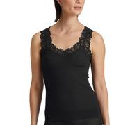 CALIDA Silky Wool Joy Top Senza Maniche da Donna, in Lana Seta, a Costine Sottili, termoregolatore e neutralizzante Gli odori, WS Nero, 42-44