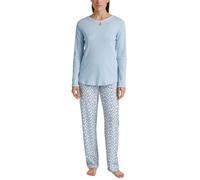Calida Sweet Dreams - Pigiama Lungo da Donna, 100% Cotone, con Elastico in Vita, Arctic Ice, 48-50