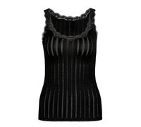Calida Toujours Top Senza Maniche in Cotone con Pizzo Dresdner Nero (Schwarz 992) M