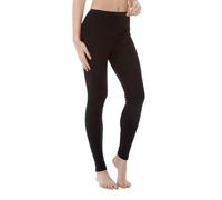 Calida True Confidence - Leggings Termici da Donna in Lana Vergine e Seta Nero (WS Black 996). L