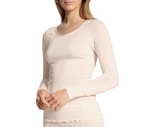CALIDA True Confidence - Maglia a Maniche Lunghe da Donna, in Lana e Seta, a Costine Sottili, termoregolatrice e neutralizzante Gli odori, Light Ivory, 50-52
