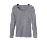 CALIDA True Confidence Top a Maniche Lunghe Canottiera, Platino melé, 46-48 Donna