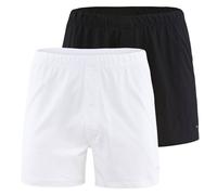 CALIDA Uomo Jersey Boxer, 2er Pacco - Cotone Code, Bianco e Nero, 100% Ba