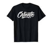 Caliente Design Retro Testo Minimalista Picante Maglietta