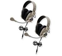 Califone 3066AVT Deluxe Multimedia Stereo Auricolare con spina per andare in plastica ABS robusta, fascia per capelli completamente regolabile, confezione da 2