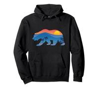 California Bear con Montagna litorale Scena Estiva Design Felpa con Cappuccio