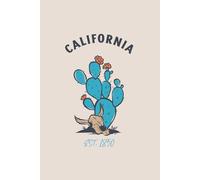 California Blank Lined Journal: Prickly Pear Cactus Themed Notebook for Travel Lovers, 120 Pages 6 x 9 inches