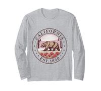 California Boho State 1850 - Camicia con Orso Poppy Forest Trail Maglia a Manica