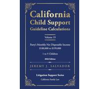 California Child Support Guideline Calculations - Volume 19 (2026 Edition): Party's Monthly Net Disposable Income $180,000 to $199,000 (1 to 5 ... Child Support Guideline Calculations)