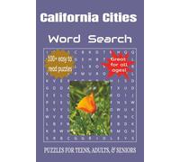 California Cities Word Search Puzzle Book: Word Searches with easy to Read Print about California, California Cities, California State, Cities Name ... Travel, Vacations, Road Trips, and Birthday