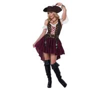 California Costumes Costume sexy da capitano Swashbuckler, marrone, M