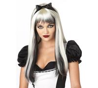 California Costumes Parrucca Lunga Nera E Bianca Costume Per Adulti Unica Taglia