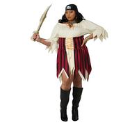 California Costumes, Pirata del mare afoso femminile, Nero/Rosso/Crema, 3X