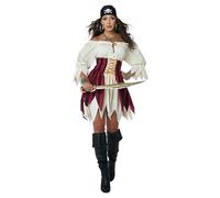 California Costumes, Pirata del mare afoso femminile, Nero/Rosso/Crema, Small