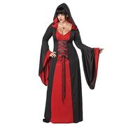 Deluxe Gotico Rosso Accappatoio con Cappuccio Vestito Costume Adulto Forti