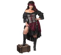 Plus Size Pirata Wench Costume, nero, XXX-Large
