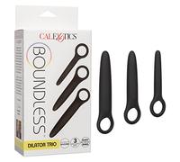 Kit dilatatore anale in silicone set plug butt mini maxi dildo fallo liscio nero
