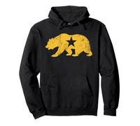 California Golden State Bear Vintage Grafica invecchiata Felpa con Cappuccio
